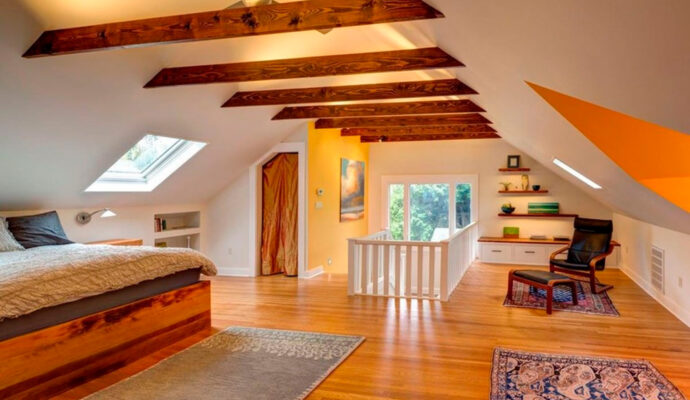 Residential attic gable roof